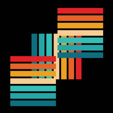 Retro Gökkuşağı Soyut Arkaplan, 70 'lerin Rain Bow Arch Vektör İllüstrasyonu, 1970' lerin Çoklu Renkli Düz Parti Gökkuşağı