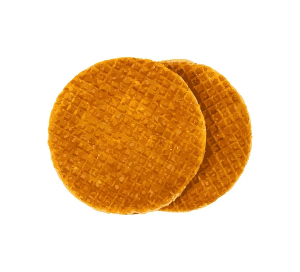 Dutch Waffles Broken Stroopwafel Cookies Caramel Waffle Thin Toffee Biscuit — стоковий вектор