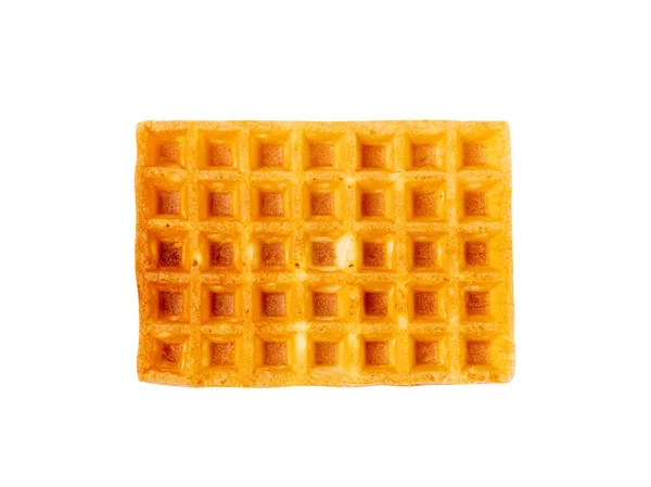 Square Belgian Waffle Top View Geïsoleerd Square Waffled Cookie Soft — Stockfoto