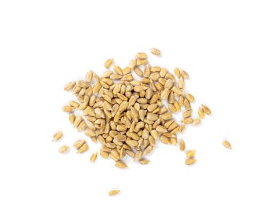 Peeled Sunflower Seeds Isolated, Raw Sunflower Kernels Group, Sun Flower Grains, Peeled Sunflower Seeds on White Background Top View