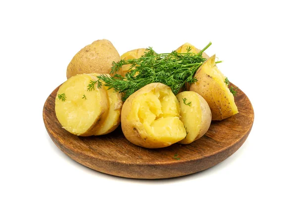 Вареный Картофель Коже Изолированный Цельно Приготовленные Неочищенные Овощи Здоровое Питание — стоковое фото
