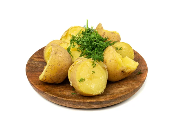 Вареный Картофель Коже Изолированный Цельно Приготовленные Неочищенные Овощи Здоровое Питание — стоковое фото