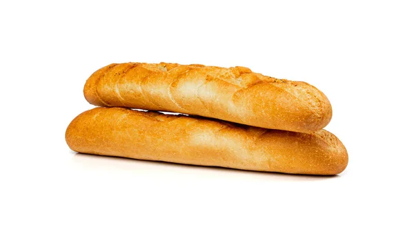 Sarımsaklı Baget Yalıtılmış Otlar Beyaz Arka Planda Sarımsaklı Ekmek Iyi — Stok fotoğraf