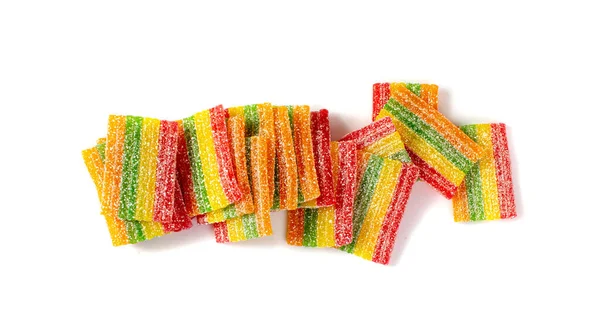 Gökkuşağı Şekerleme Yığını Izole Edilmiş Şekerli Şekerleme Şekerlemeleri Şekerleme Serpiştirilmiş — Stok fotoğraf