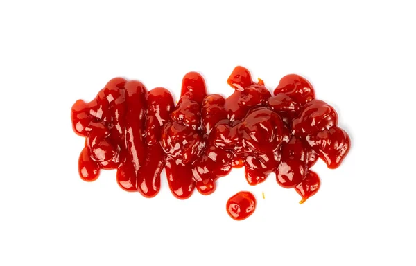 Ketchup Tropfen Set Isoliert Tomatensauce Splash Catsup Fleck Hot Püree — Stockfoto