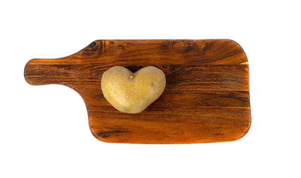 Kopya Boşluğu Kalp Şekli Patates Aşk Sebzesi Sevgililer Günü Sembolü — Stok fotoğraf