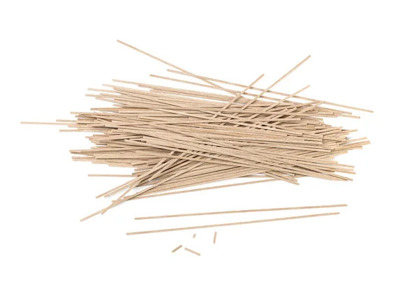 Dry Soba Bundle Isolated Raw Buckwheat Noodles Uncooked Buck Wheat — Stock Photo, Image