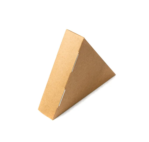 Üres Háromszög Papírdoboz Egységes Pizza Szelet Barna Karton Csomag Háromszög — Stock Fotó