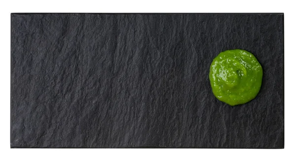 Wasabi Smear Black Stone Plate Green Sushi Paste Mockup Wasabi — Stockfoto