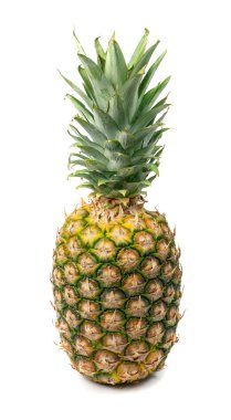 Tüm Ananas, Büyük Ananas, Comosus Tropikal Meyve, Olgun Çam Elması, Beyaz Arkaplanda Ananas