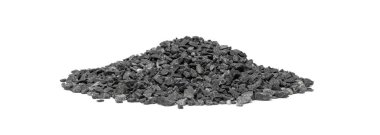 Çakıl Yığını İzole Edilmiş, Gri Kaba Kum, Güzel Granüler Taşlar, Kum, Dekoratif Kayalar, Beyaz Arkaplanda Küçük Gri Kaya Dokusu