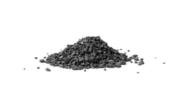 Gravel Pile Isolated Grey Coarse Sand Fine Granular Stones Grit — Stock Photo, Image