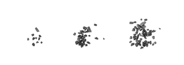 Gravel Pieces Isolated Grey Coarse Sand Fine Granular Stones Scattered — стокове фото