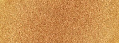 Fotokopi alanına sahip esmer şeker dokusu yığını. Çiğ işlenmemiş kamış şekeri desenli üst görünüm ve düz yatıyordu