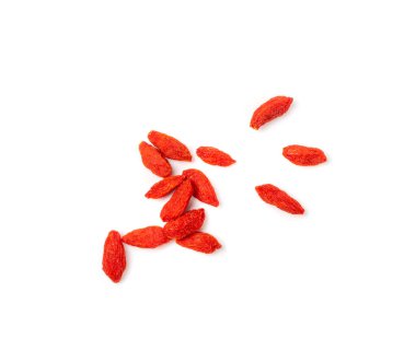 Goji Berry Tecrit Edildi, Lycium Barbaru, Çin Kurtüzüğü, Berberi Evlilik Sarmaşığı, Kızıl Medlar, Beyaz Arkaplanda Goji Berry