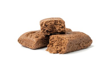 Çukulata Halva Parçaları Yığılmış, Ayçiçeği Halawa, Halva veya Halwa Ayçiçeği Tohumları Beyaz Arkaplanda
