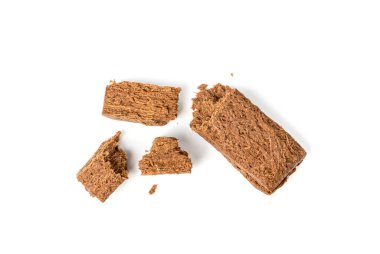 Çukulata Halva Parçaları Yığılmış, Ayçiçeği Halawa, Halva veya Halwa Ayçiçeği Tohumları Beyaz Arkaplanda