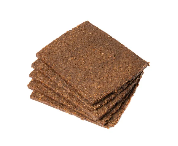 stock image Black Bread Slices Isolated, Cereal Pumpernickel Brown Organic Bread Pieces, Sliced Black Loaf Slices, Rye Bread on White Background