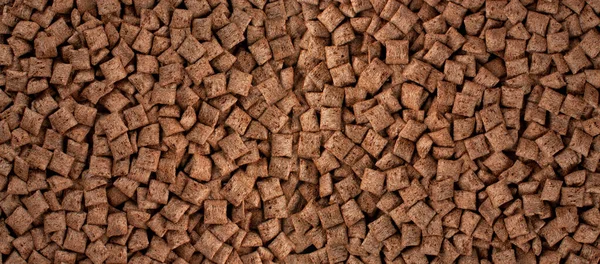 Almohadas Chocolate Textura Fondo Patrón Almohadillas Cereal Choco Marrón Papel — Foto de Stock