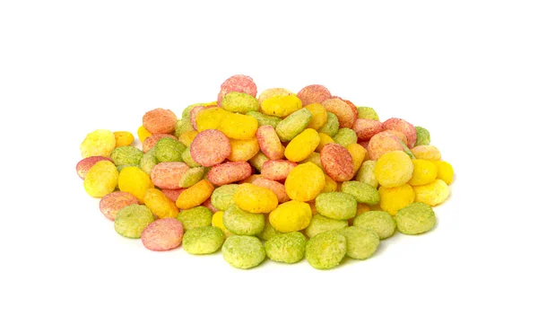 Colorful Breakfast Bolls Pile Isolated Fruity Cereal Ball Colorful Corn — 图库照片