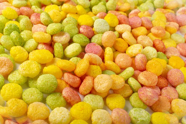 Colorido Desayuno Bolls Textura Fondo Patrón Bola Cereales Afrutado Ronda —  Fotos de Stock