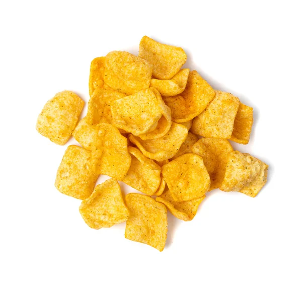 Chips Lentejas Aisladas Pila Patatas Fritas Lentejas Snack Naranja Saludable —  Fotos de Stock