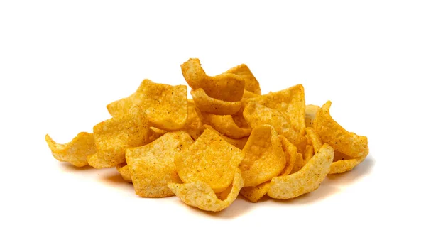 Linzen Chips Geïsoleerd Linzen Crisps Stapel Gezonde Sinaasappel Snack Gebakken — Stockfoto