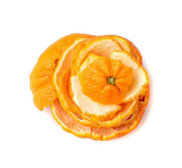 Peau Mandarine Isolée Tangerine Pelée Rind Agrumes Frais Peau Mandarines — Photo