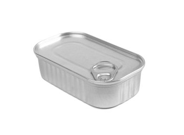 Teneke Kutu İzole Edildi, Şablon Modelini Koru, Metal Paket, Alüminyum Düz Konteynır, Beyaz Arkaplanda Teneke Kutular