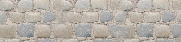 Grey Old Stone Pavement Top View Granito Cobblestone Road — Foto Stock