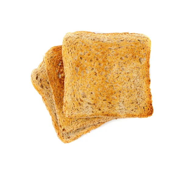 Toastbrot Isoliert Geröstete Sandwichscheiben Quadratisch Laibstücke Für Toast Auf Weißem — Stockfoto