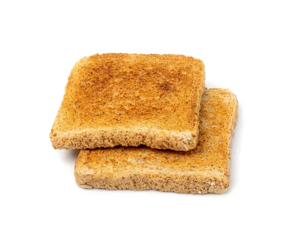 Toastbrot Isoliert Geröstete Sandwichscheiben Quadratisch Laibstücke Für Toast Auf Weißem — Stockfoto