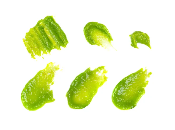 Wasabi Smear Isolated Green Sushi Pastes Wasabi Paster Smear White — 스톡 사진