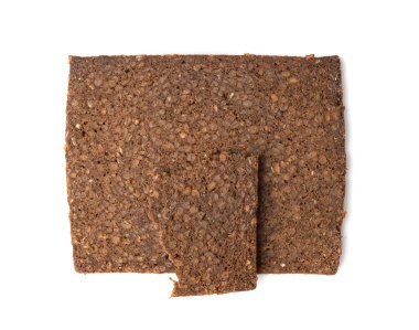 Kara Ekmek Dilimleri İzole, Mısır Gevreği Kahverengi Organik Ekmek Parçaları, Dilimlenmiş Siyah Ekmek Dilimleri, Beyaz Arkaplanda Çavdar Ekmeği