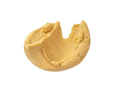 Hummus Smear Isolated, Houmous Dip, Tahini Sauce, Middle Eastern Dip, Hummus Spread on White Background Top View, Clipping Path