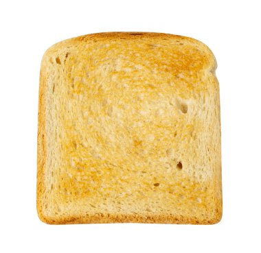 Ekmek Tostları İzole Edildi, Kızarmış Sandviç Meydanı Dilimleri, Ekmek Parçaları Beyaz Arkaplan Görünümü, Kırpma Yolu