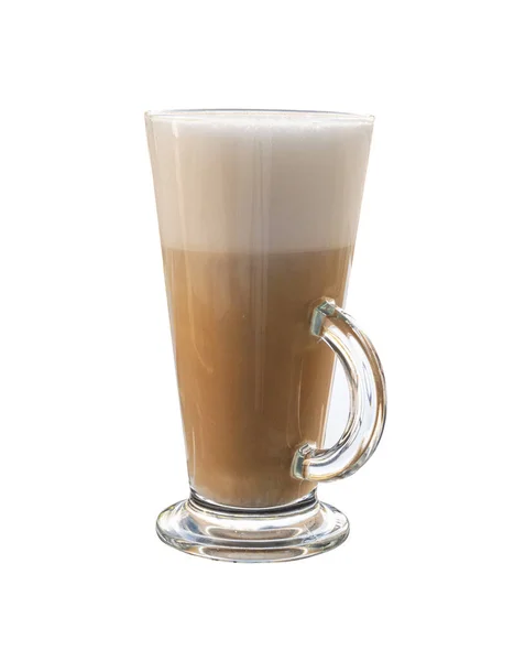 Fresh Latte Espuma Glass Elszigetelt Cappuccino Coffeeshop Tej Kávé Gyengéd — Stock Fotó