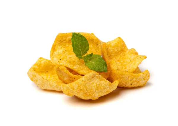 Linzen Chips Geïsoleerd Linzen Crisps Stapel Gezonde Sinaasappel Snack Gebakken — Stockfoto