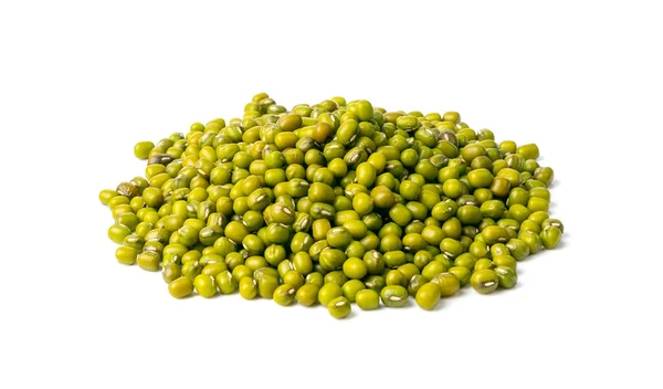 干生豆分离 维嘉娜辐射塔种子桩 绿草宏观照片 马什或莫昂侧景 白色背景 — 图库照片