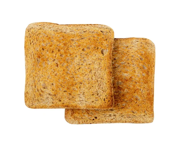 Pane Tostato Isolato Tostato Sandwich Quadrati Fette Pezzi Pane Pane — Foto Stock
