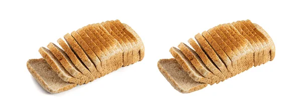 Pane Intero Sano Panino Fette Quadrate Isolato Supermercato Pane Toast — Foto Stock