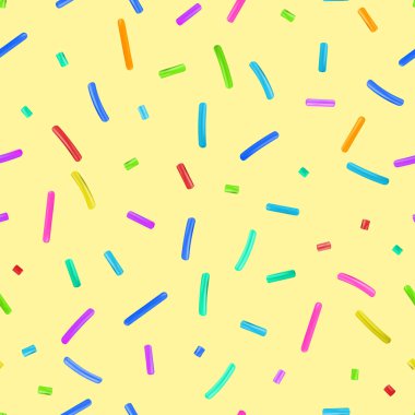 Şeker serpintisiz desen, Donut Gökkuşağı Serpiştirme Doku Özgeçmişi, Tatlı Renk Dekorasyonu, Çok Küçük Vermicelli, Vektör İllüstrasyonu