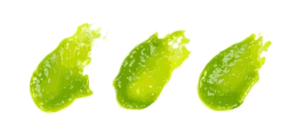 Wasabi Smear Izole Edildi Yeşil Suşi Yapıştırıcı Dokuları Wasabi Yapıştırıcı — Stok Vektör
