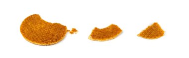 Dutch Waffles, Broken Stroopwafel Cookies, Caramel Waffle, Thin Toffee Biscuit, Dutch Waffles on White Background