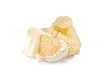 Beyaz üzerine izole edilmiş Pomelo Meyve Parçaları, Büyük Sarı Greyfurt Pulp, Sağlıklı Diyet Pummelo, Beyaz Arkaplanda Pomelo