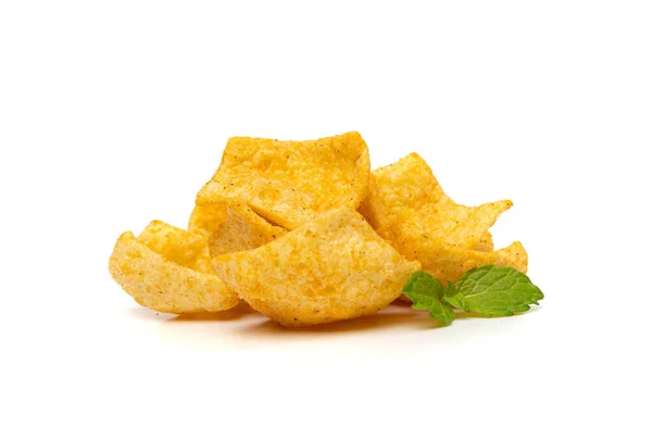 Lentil Chips Isolated Lentils Crisps Pile Healthy Orange Snack Fried — Stock Photo, Image