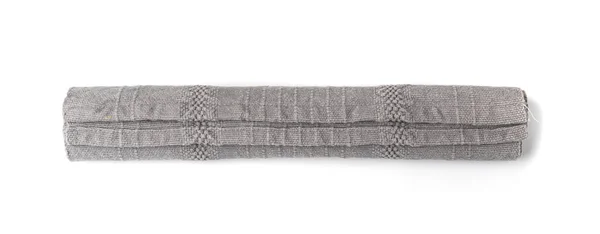灰色のリネンナプキン布は隔離され ヴィンテージによって折られるテーブルクロス 自然なエコの織物 白い背景のリネンナプキン — ストック写真