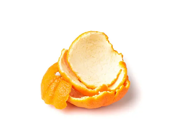 Mandarinenschale Isoliert Geschälte Mandarine Frische Zitrusschale Mandarinenschale Natürliches Dessert Gewürz — Stockfoto