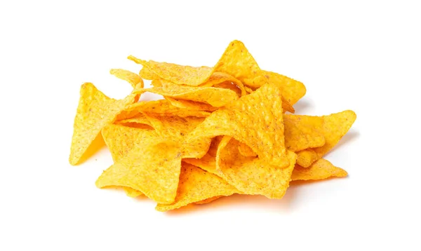 Nachos Chips Isolerad Nacho Snack Mexikanska Triangeln Corn Chips Majs — Stockfoto