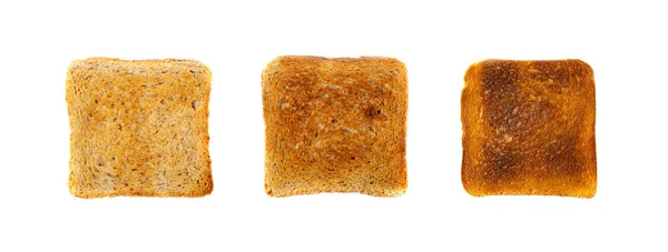 Toasts Pain Isolés Tranches Carrées Sandwich Grillées Pièces Pain Pour — Photo